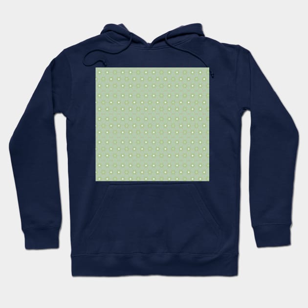 GreenTile pattern with circles and stars Hoodie by MarbleCloud